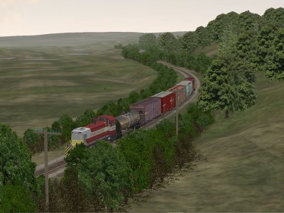 Westbound Extra from Wolfville just coming into Kentville before Mill Creek.