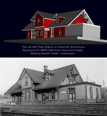The old wooden Station at Yarmouth, NS....Not yet quite completed but will soon be available.