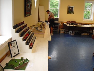 Paul Bushnell works at our DAR display. Paul has some great DAR CPR HO trains. He is also working on a HO Kingsport diorama. The little diorama in the foreground is the Kingsport drive-in.