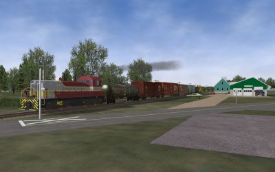 Extra 8131 drifts by Waterville on it's way to Kentville.