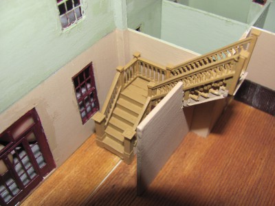 Test fit showing the staircase.