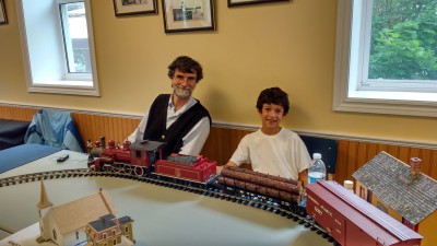 Dan Conlin and Silas Conlin Morse with the DAR in G Scale,