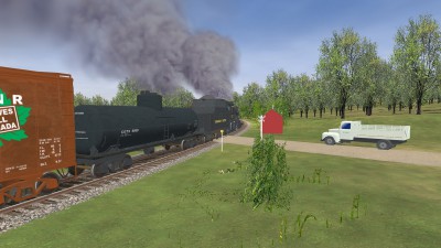 Struggling up the hill past the Green Oaks station.