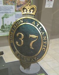 number plate from “Haliburton” at the Exporail Museum in Delson, Quebec, 2011.