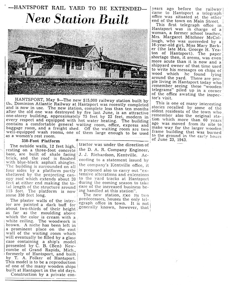 Chronicle-Herald 1944-05-09 - New Hantsport Station.jpg