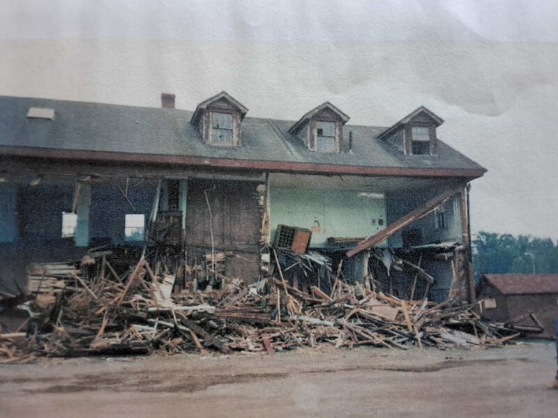 File:DAR - Kentville Station being Demolished 02 of 04 - Unknown Photograher - Jack Schofield Collection - 1990xxxx.jpg